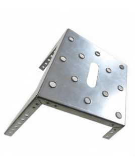 Slope step "MIDI", galvanised steel, 250 mm deep, with punched serrated holes, with or without recessed grip