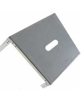 Slope step "MAXI", galvanised steel, 300 mm deep, smooth with non-slip foil, with or without recessed grip