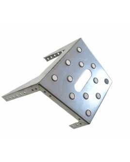 Slope step "MINI" stainless steel, 200 mm deep, with punched serrated holes, with or without recessed grip