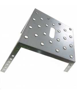 Slope step "MAXI" stainless steel, 300 mm deep, with punched serrated holes, with or without recessed grip