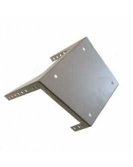 Slope step "MINI", stainless steel, 200 mm deep, smooth, for on-site covering, 4 perforations, without recessed grip