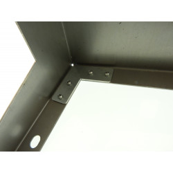 Gradino da scalo in acciaio grezzo, serie Midi, 250 mm, liscio con pellicola antiscivolo