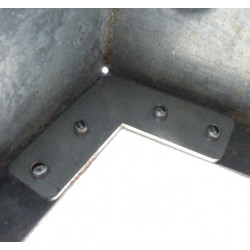 Gradino da scalo in acciaio grezzo, serie Maxi, 300 mm, liscio con pellicola antiscivolo