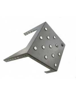 Slope step "MINI", raw steel, 200 mm deep, with punched serrated holes, with or without recessed grip
