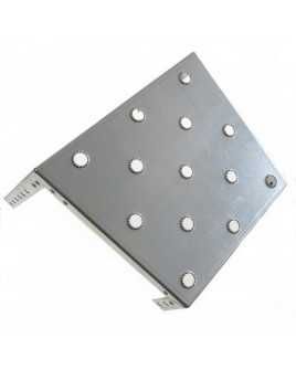 Slope step "MIDI" steel raw, 250 mm deep, with punched serrated holes, with or without recessed grip