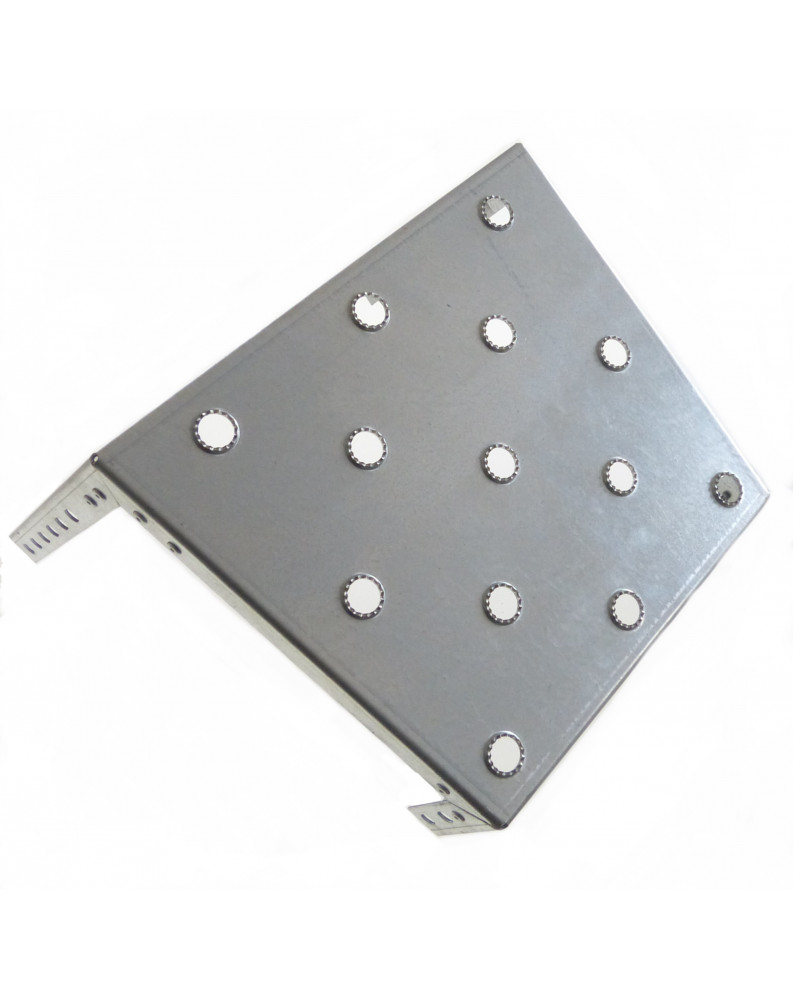 Gradino da scarpata in acciaio grezzo, serie Midi, 250 mm, forato con passanti