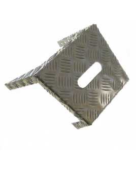 Slope step "MINI" aluminium chequer plate, 200 mm deep, with or without recessed grip